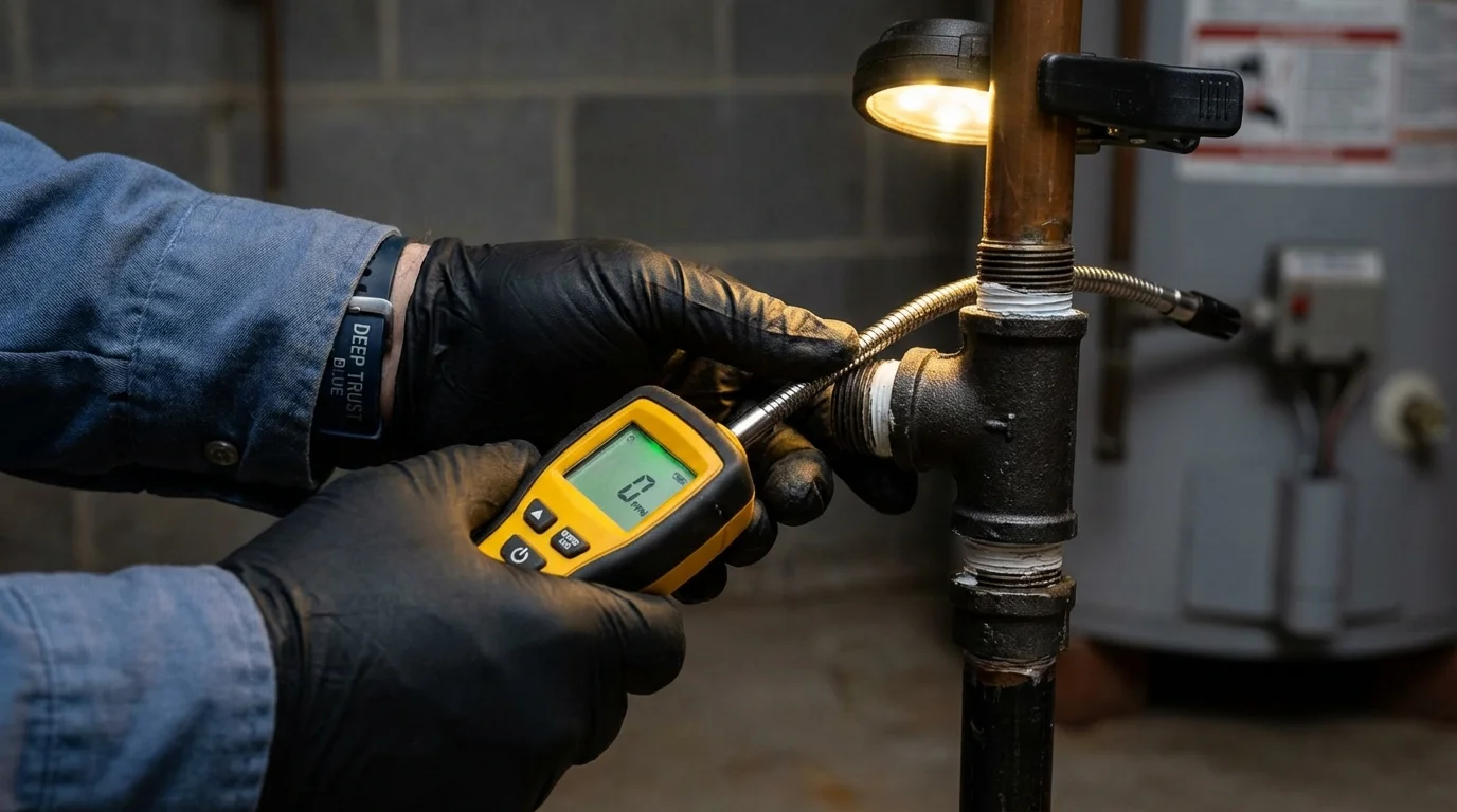 Gas leak detection with electronic sniffer by Johns Plumbing LLC in Kenansville