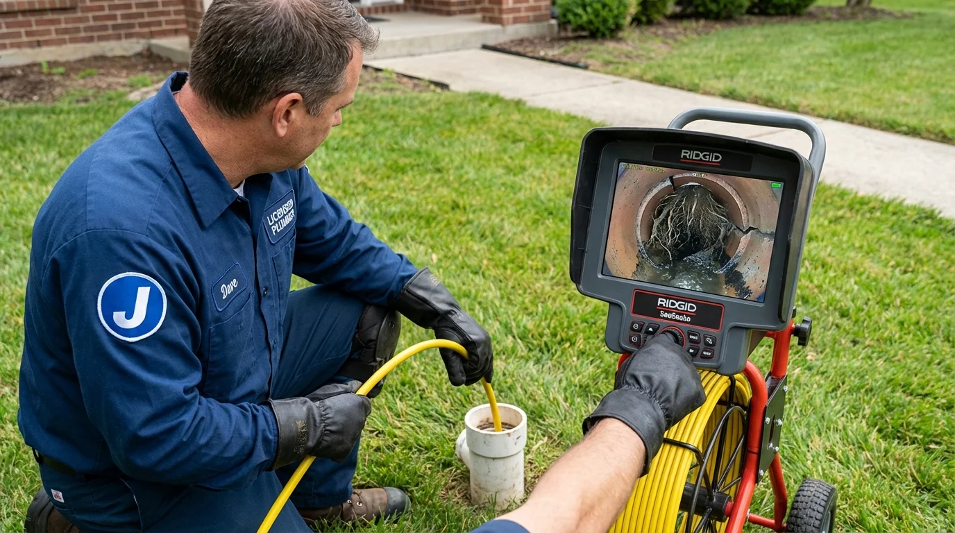 Sewer camera inspection being performed by Johns Plumbing LLC in Kenansville